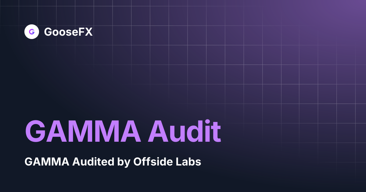 Gamma audit goosefx